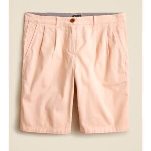 J.Crew 9" Pleated Heritage Chino Short WMNS 8 Ballet Slipper High Rise Stretchy